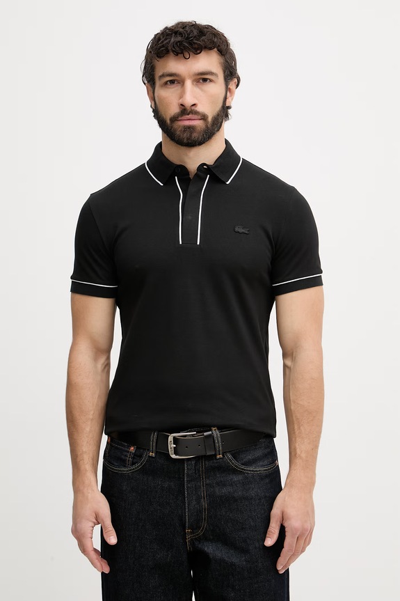 Lacoste polo bărbați din bumbac cu elastan negru PH8184
