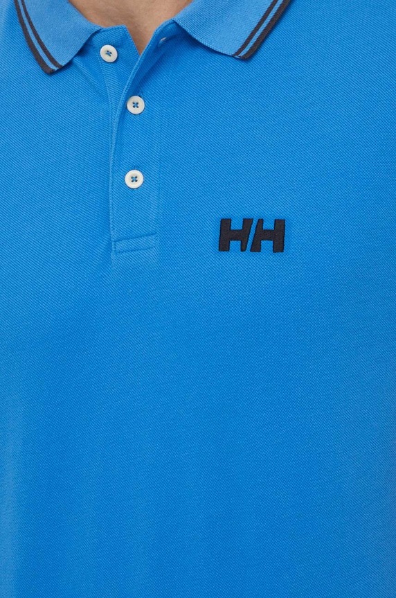 Βαμβακερό μπλουζάκι πόλο Helly Hansen μπλε 34297