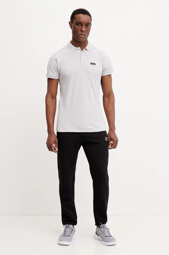 Helly Hansen polo bawełniane 34298 szary SS25