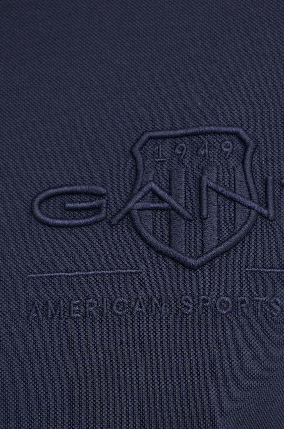 Βαμβακερό μπλουζάκι πόλο Gant 2013039 σκούρο μπλε