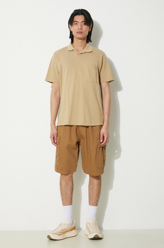 Universal Works cotton polo shirt Vacation Polo 30603.SUMMER.OAK beige SS24