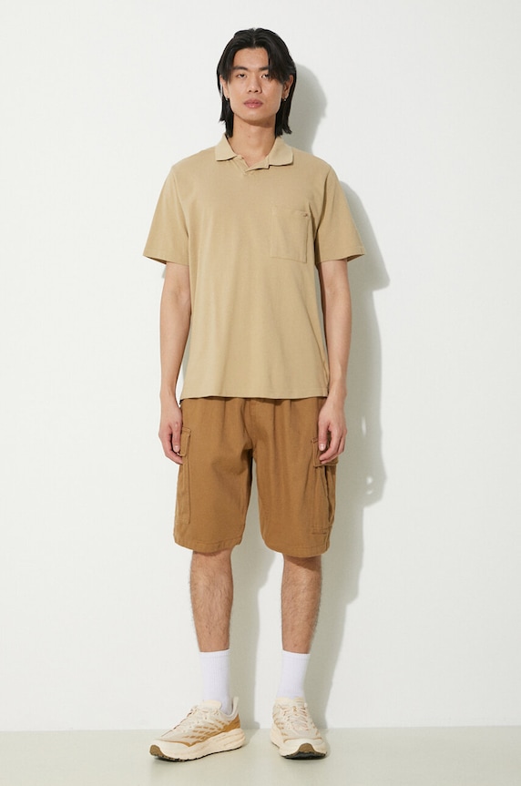 Universal Works cotton polo shirt Vacation Polo 30603.SUMMER.OAK beige SS24