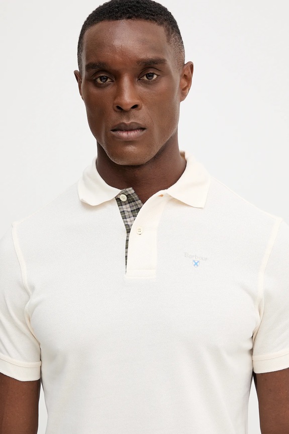 Barbour polo męskie bawełniane beżowy MML0012