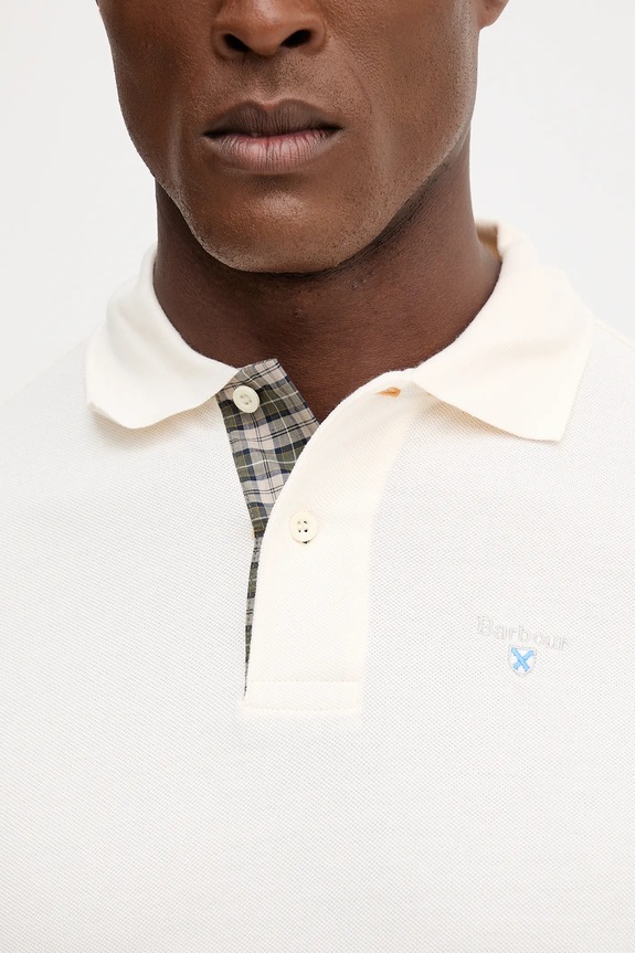 Barbour polo męskie bawełniane MML0012 beżowy