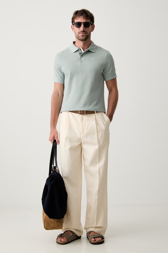 Barbour polo pentru bărbați, din bumbac MML0012 verde AA00