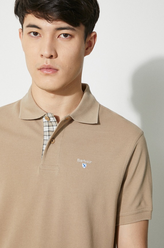 Barbour polo męskie bawełniane MML0012 beżowy