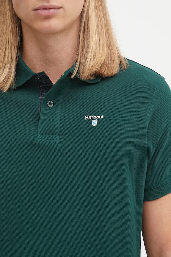 Barbour polo din bumbac pentru bărbați verde MML0012