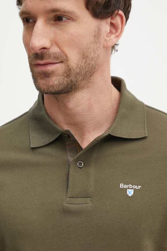 Barbour polo tričko pánske bavlnené zelená MML0012
