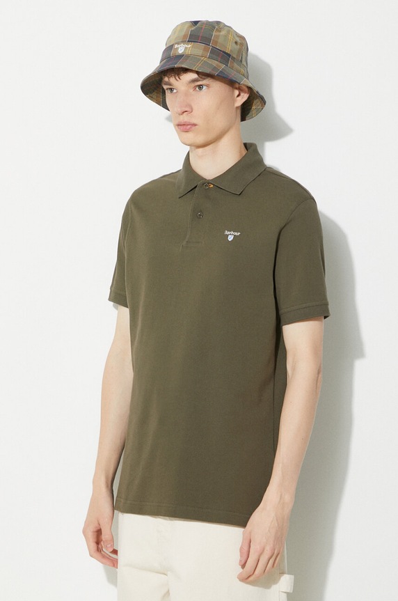 Barbour polo din bumbac pentru bărbați verde MML0012