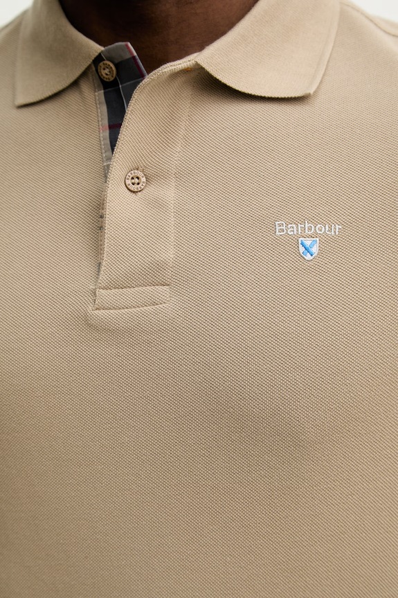 Barbour πόλο ανδρικό βαμβακερό MML0012 μπεζ