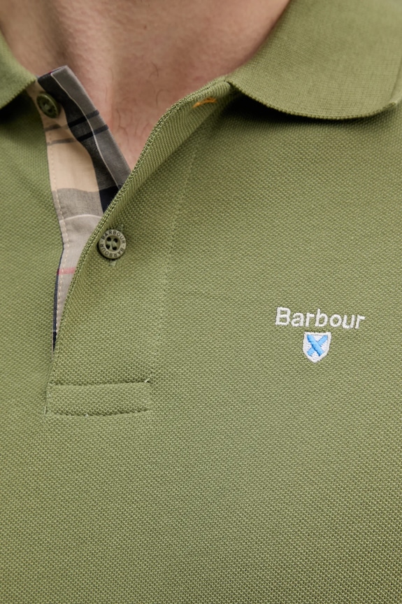 Barbour πόλο ανδρικό βαμβακερό MML0012 πράσινο