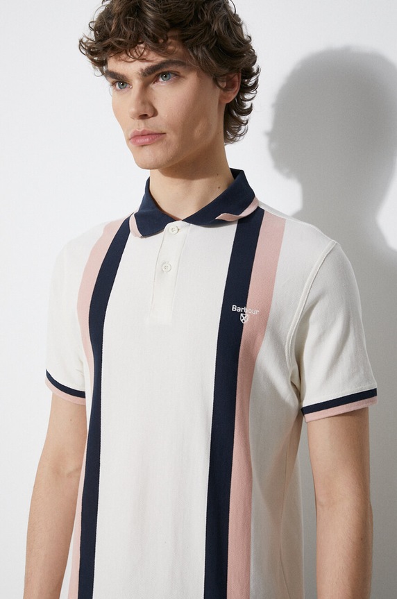 Barbour polo bawełniane Howdon beżowy MML1366