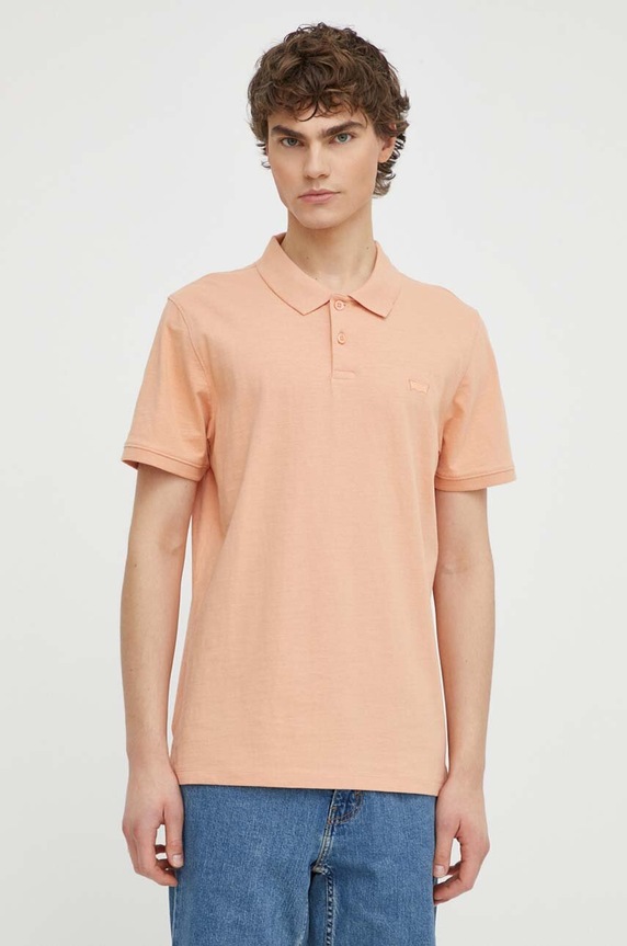 Levi's polo bawełniane pomarańczowy A4842