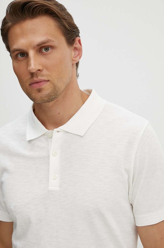 Theory polo bawełniane beżowy M0294501