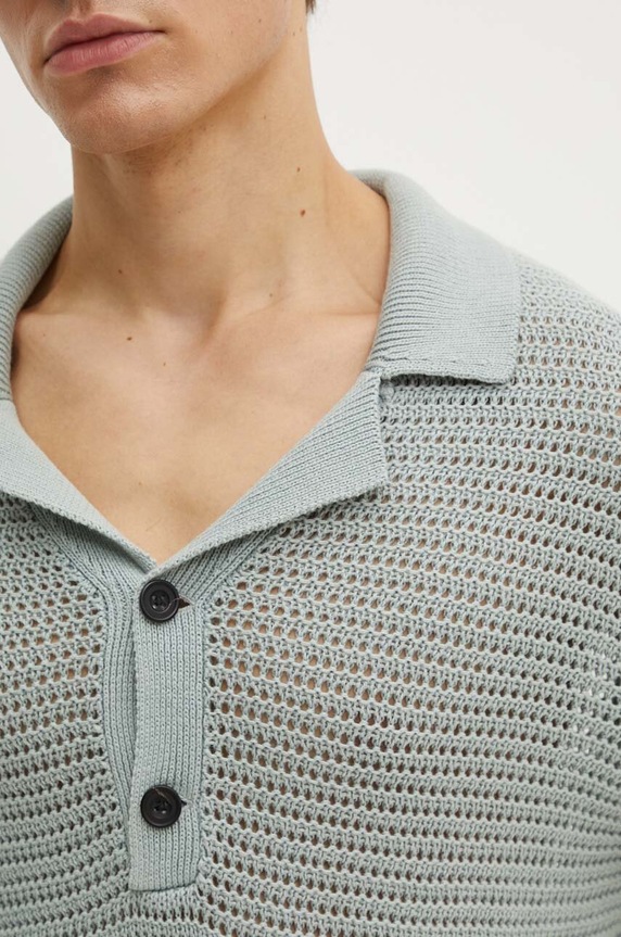 Abercrombie & Fitch polo bawełniane KI120.4118.120 szary