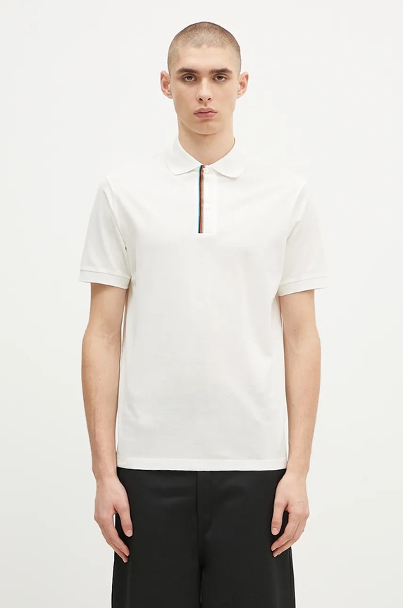 Paul Smith polo bawełniane gładkie beżowy M1R.958PP.L00089