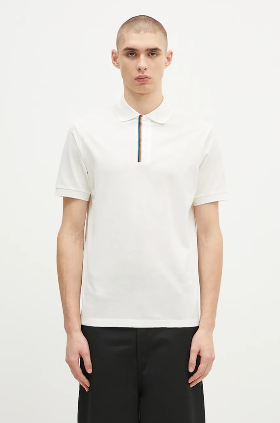 Paul Smith polo bawełniane gładkie beżowy M1R.958PP.L00089