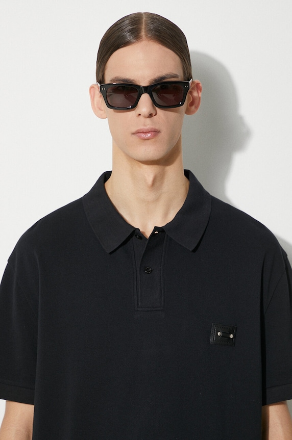 Bavlněné polo tričko Neil Barrett Loose Pierced Nipple Polo MY70223A.Y517.001N černá