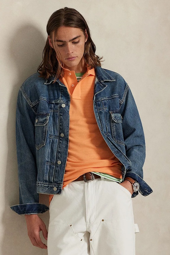 Polo Ralph Lauren polo za muškarce od pamuka 710680784 narančasta