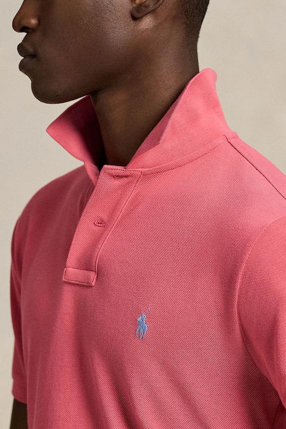Polo Ralph Lauren πόλο ανδρικό βαμβακερό ροζ 710680784