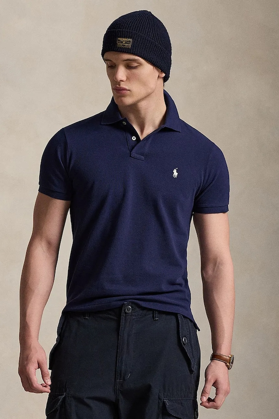Polo Ralph Lauren polo męskie bawełniane bawełna granatowy 710680784