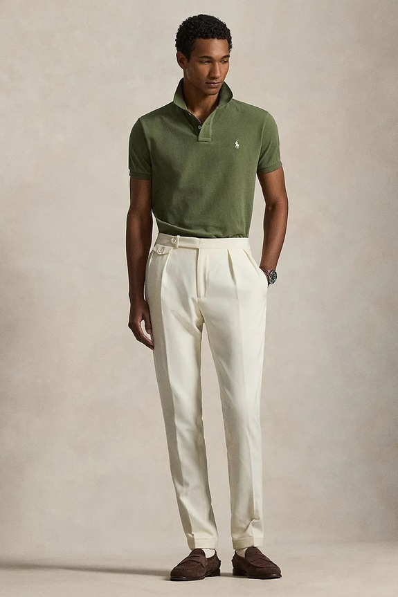 Ρούχα Polo Ralph Lauren πόλο ανδρικό βαμβακερό 710680784 πράσινο