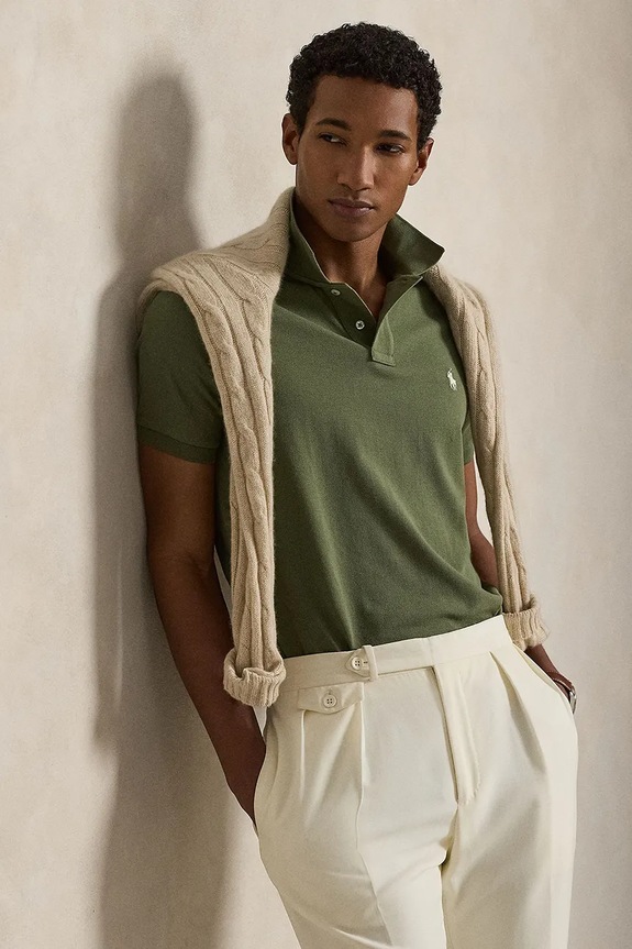 Polo Ralph Lauren πόλο ανδρικό βαμβακερό 710680784 πράσινο