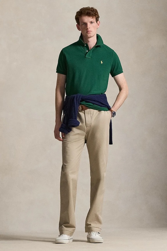 Ρούχα Polo Ralph Lauren πόλο ανδρικό βαμβακερό 710680784 πράσινο