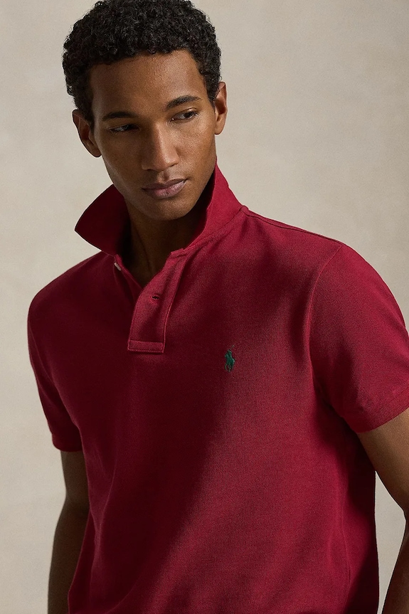 Polo Ralph Lauren polo męskie bawełniane bordowy 710680784