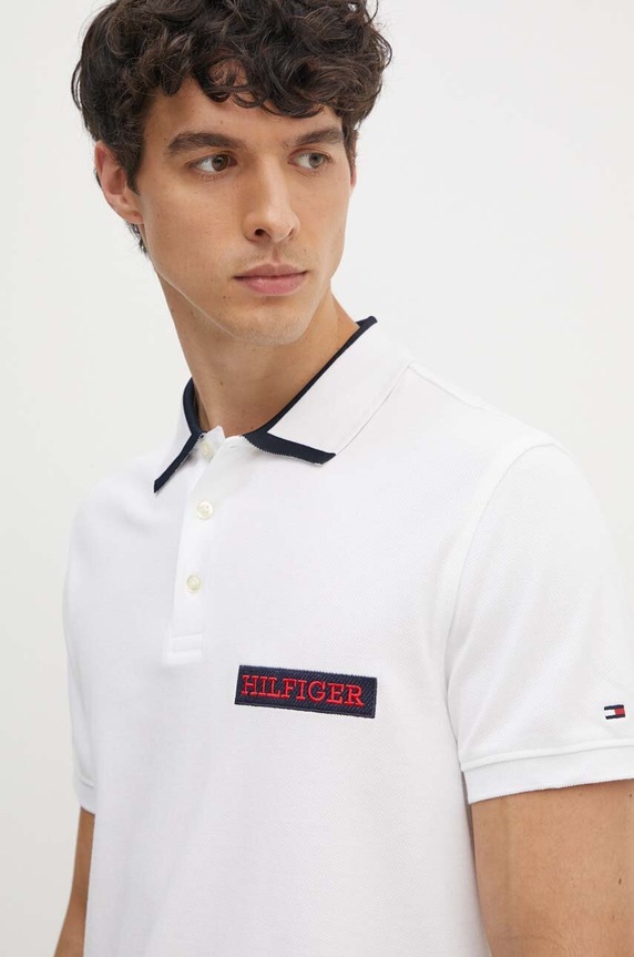Πόλο Tommy Hilfiger MW0MW34786 λευκό SS24
