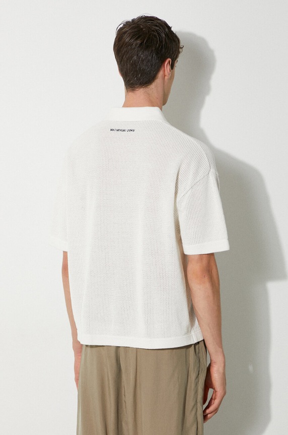 Clothing MKI MIYUKI ZOKU cotton polo shirt Loose Gauge Polo LOOSE.GAUGE.POLO white