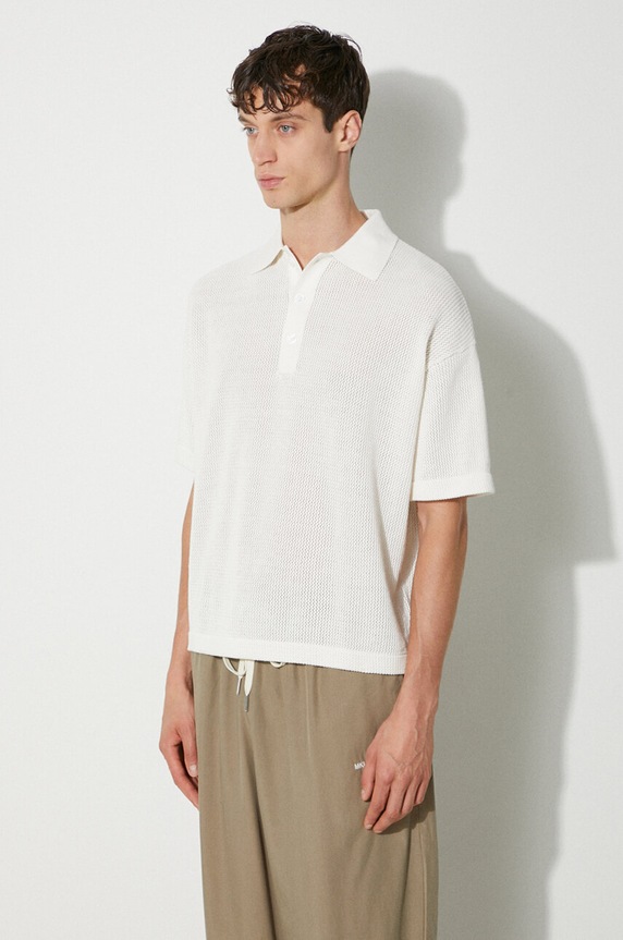 MKI MIYUKI ZOKU cotton polo shirt Loose Gauge Polo white LOOSE.GAUGE.POLO