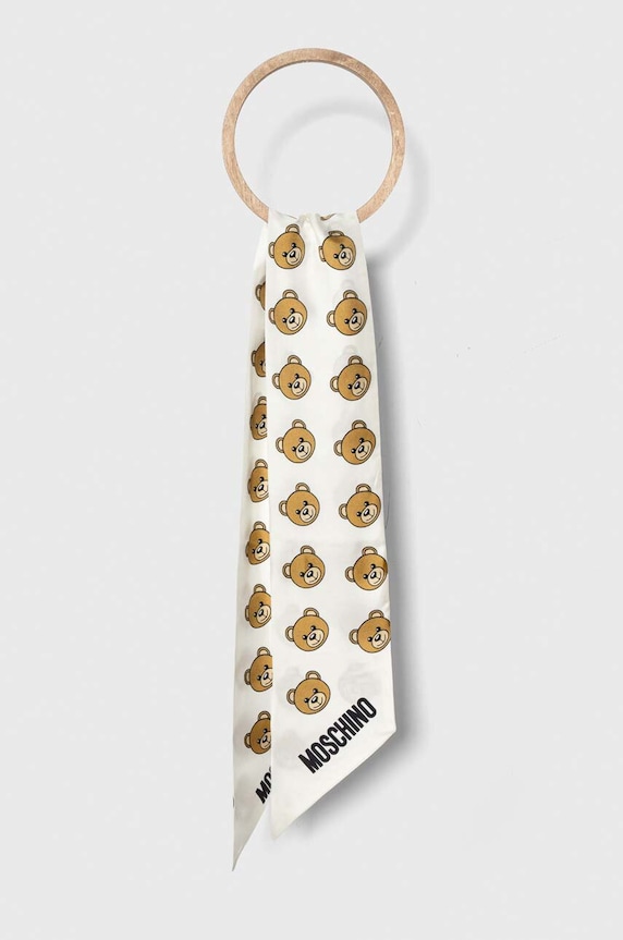 Moschino esarfa de matase matase alb M5708.E3242