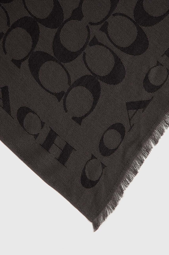 Coach szalik z domieszką jedwabiu 29CB690 czarny AW25