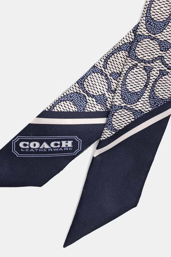 Coach eșarfă de femei de mătase 29C2783 bleumarin SS26