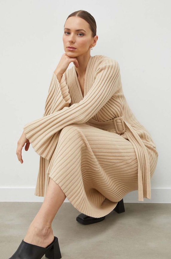 Vunena suknja By Malene Birger bež Q72097002