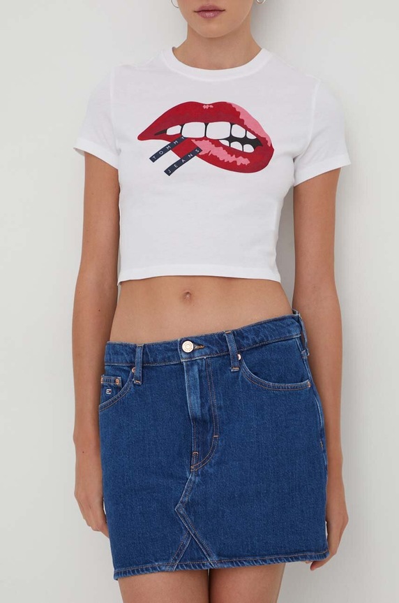 Traper suknja Tommy Jeans Planet friendly plava DW0DW17287