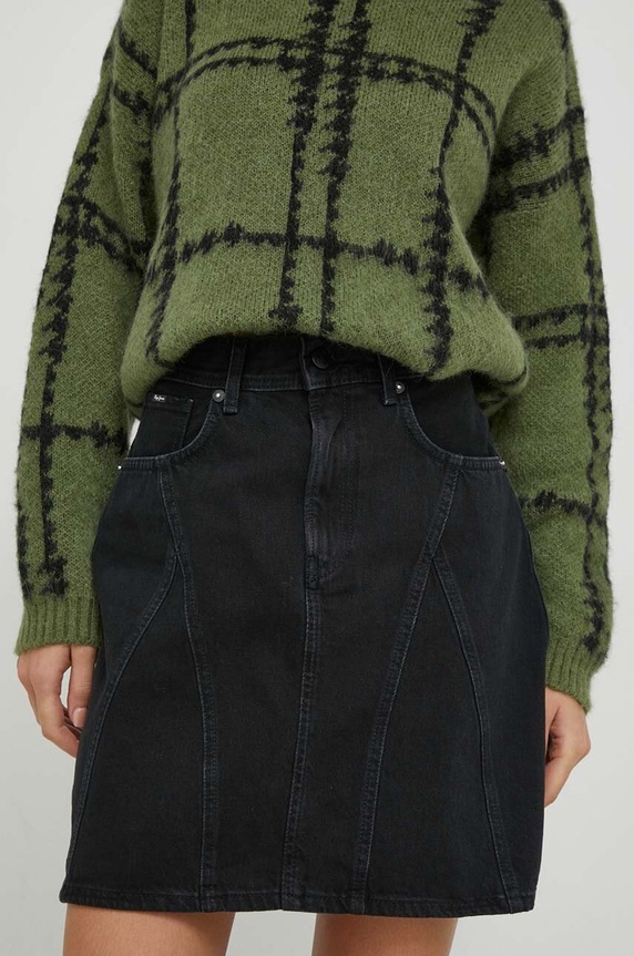 Pepe Jeans spódnica jeansowa LILLY DECO bawełna czarny PL901074