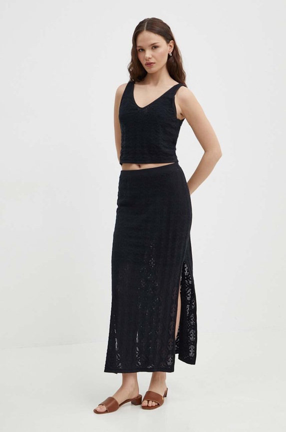 Βαμβακερή φούστα United Colors of Benetton 10985000A μαύρο SS24