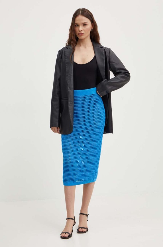 Pamučna suknja United Colors of Benetton 101TD001D plava SS24