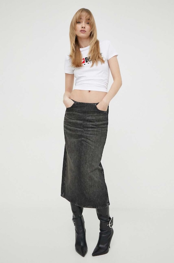 Diesel gonna di jeans midi grigio A13089.0GHAA