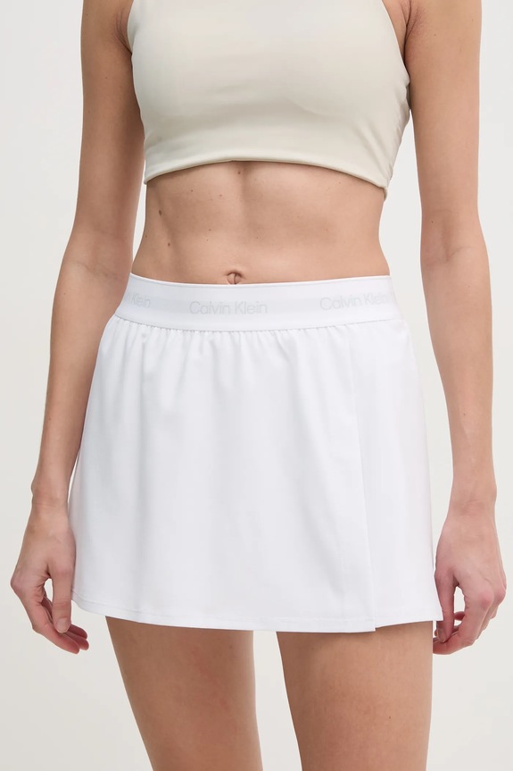 Športová sukňa Calvin Klein Performance s elastanom biela 00GWS4T901