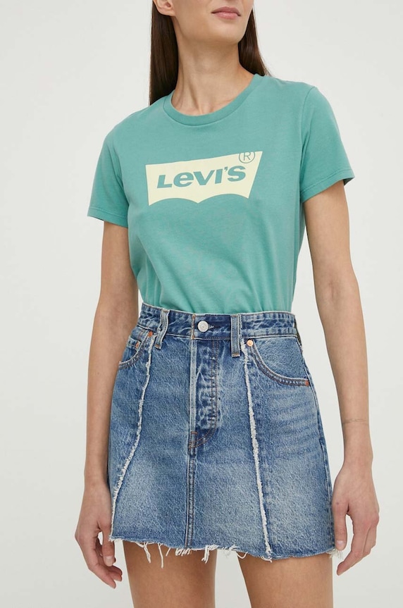 Levi's spódnica jeansowa casual niebieski A7522