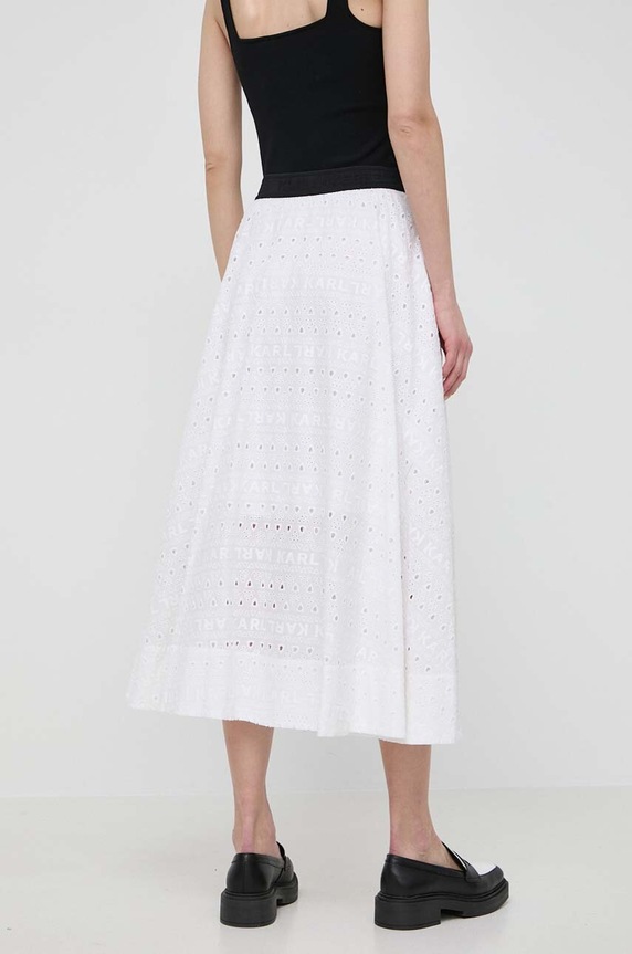 Odzież Karl Lagerfeld spódnica bawełniana 241W1200 beżowy