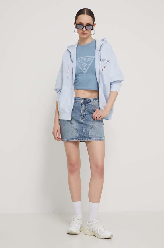Джинсовая юбка Guess Originals W4GG53D4ON1 голубой SS24
