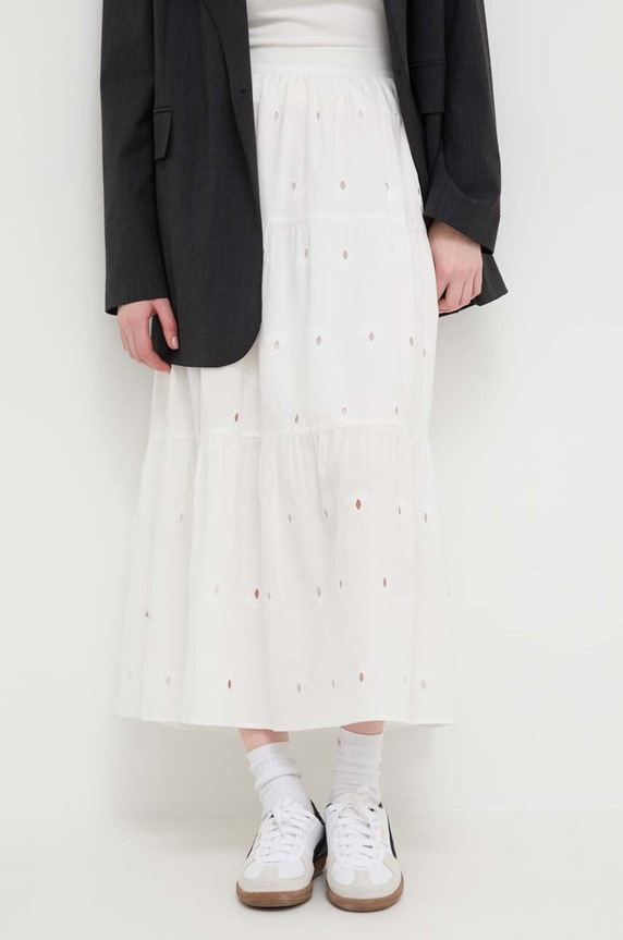 Desigual spódnica bawełniana VICENZA bawełna beżowy 24SWFW05