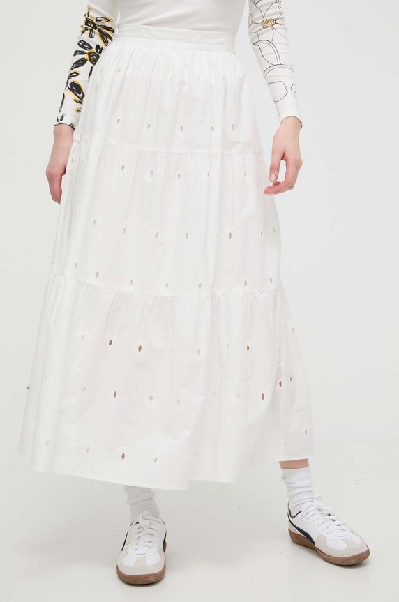 Desigual spódnica bawełniana VICENZA beżowy 24SWFW05