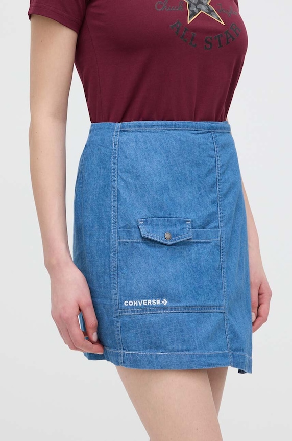 Converse fustă din denim uni albastru 10025451.A01