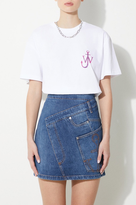 JW Anderson spódnica jeansowa Twisted Mini Skirt gładkie niebieski DK0020.PG1499.804