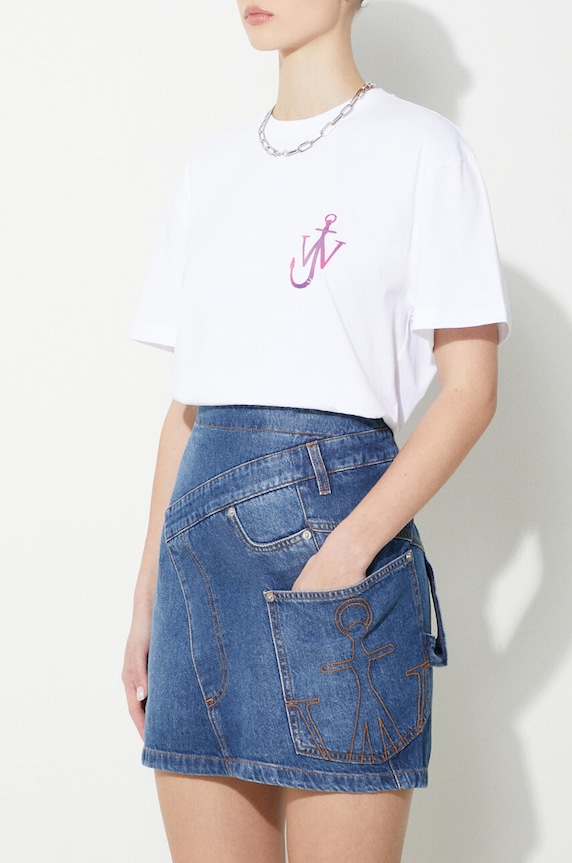 Odzież JW Anderson spódnica jeansowa Twisted Mini Skirt DK0020.PG1499.804 niebieski